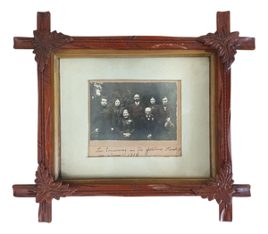Antique Acorn and Leaf-Carved Oak Photo Frame, 1916