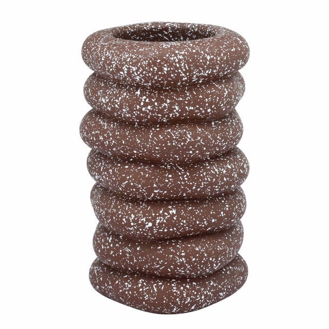 Gabby Speckled Rust Cairn Vase For Sale - Image 4 of 4