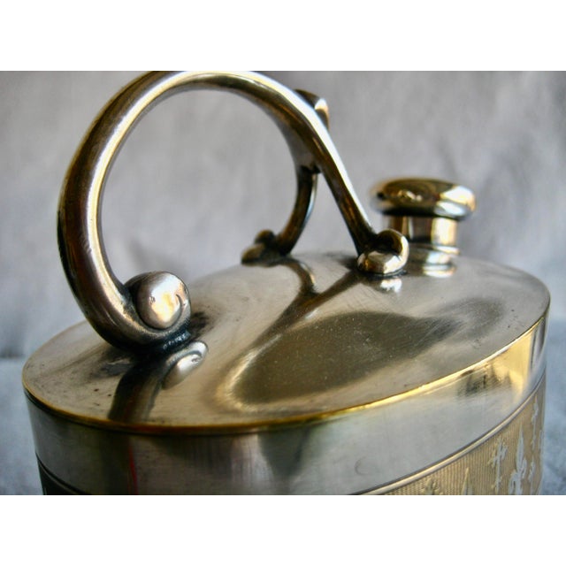 Late 19th Century Late 19th Century French Silver-Plate Holy Water Canister From Notre Dame De Lourdes For Sale - Image 5 of 9