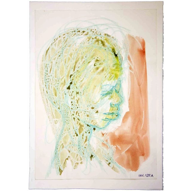 The portrait is an original drawing in Ink and watercolor on paper realized by Leo Guida in the 1970s. Good condition. Leo...