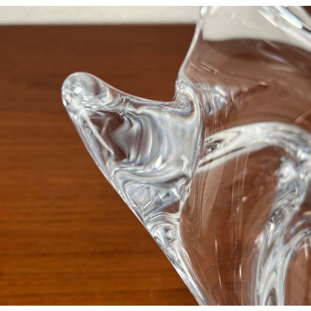 Large Mid-Century Modern Crystal Glass Fruit Bowl from Art Vannes, France, 1960s For Sale - Image 10 of 18