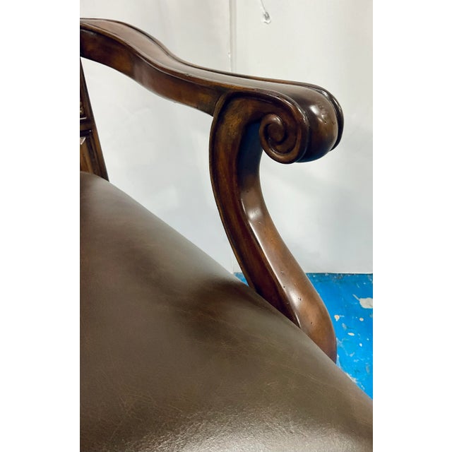 2000 - 2009 Maitland-Smith Traditional Paisley Dark Wellington Cottage Arm Dining Chair For Sale - Image 5 of 8