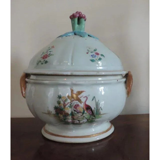 Ceramic 18th Century Chinese Export Porcelain Famille Rose Tureen & Cover For Sale - Image 7 of 11