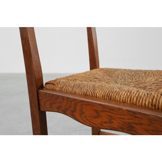 Mid-Century Modern Brutalist Oak and Wicker Chairs, 1960s, Set of 2 For Sale - Image 11 of 18