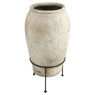 Large Earthenware Jar on Stand For Sale