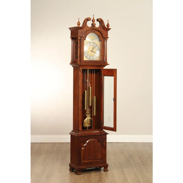 Ethan Allen Chippendale Style Cherry Grandfather Clock For Sale In Philadelphia - Image 6 of 12