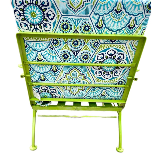 Mid-Century Modern Vintage Wrought Iron Patio Restored Arm Chairs - Set of 2 For Sale - Image 3 of 12