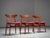 Set of 3 (not two!) ch30 dining chairs by hans wegner in oak and teak and red upholstery. This 1954 design is one of the...