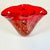 Abstract 1970s Vintage Italian Venetian Blown Glass Handkerchief Red Vase, Murano Style. For Sale - Image 3 of 18