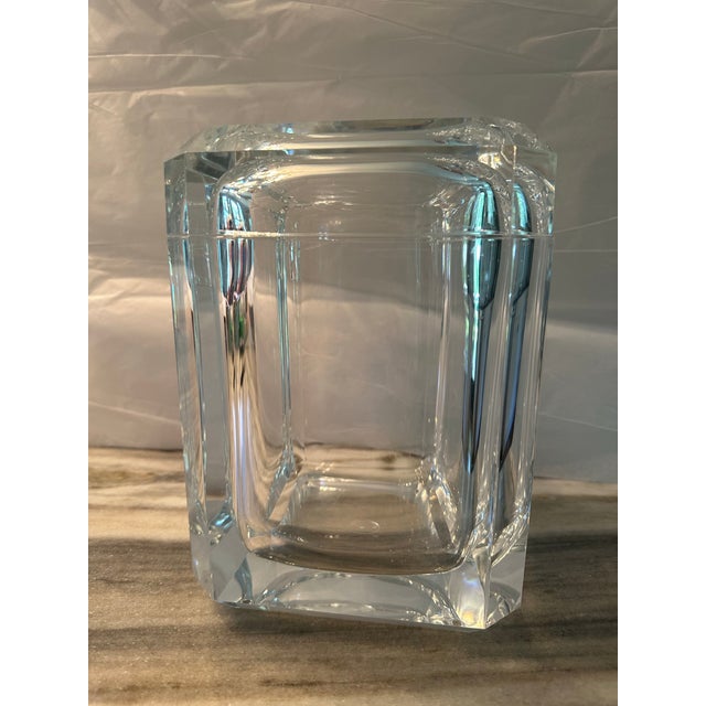 Plastic 1960s Alessandro Albrizzi Mid-Century Modern Lucite Faceted Ice Bucket For Sale - Image 7 of 7