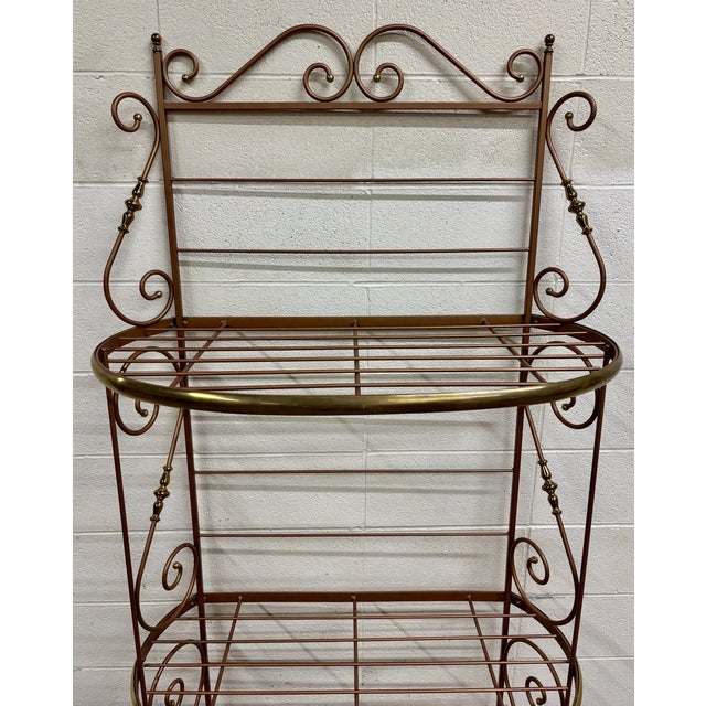 French Vintage French Style Iron and Brass Boulangerie Rack Baker’s Rack For Sale - Image 3 of 8
