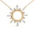 Contemporary 14K Yellow Gold Plated Sterling Silver 5/8 Cttw Diamond Open Starburst Pendant Necklace For Sale - Image 3 of 5
