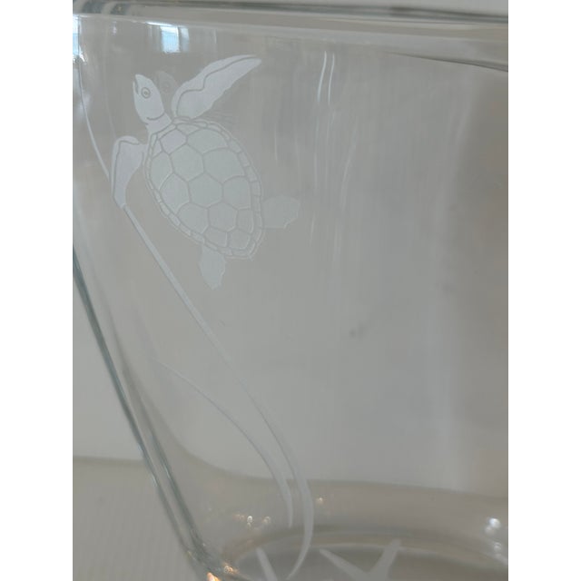 1980s Nachtmann Germany Clear Crystal Vase Edged With "Sea Life" Design For Sale - Image 4 of 12