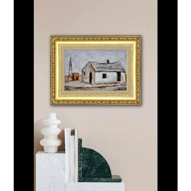 "Dilapidated Desert House" Contemporary Oil Painting For Sale - Image 4 of 12