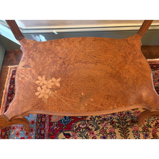 Antique Inlaid Marquetry Art Nouveau Table by Émile Gallé For Sale In Philadelphia - Image 6 of 12