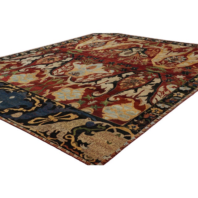 Traditional Rug & Kilim’s Persian Style Rug in Red, Gold, and Black With Floral Patterns For Sale - Image 3 of 7