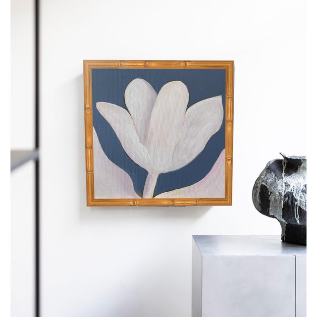 Contemporary Original Framed Acrylic Botanical Painting, Organic Boho Art Floral Tulip Wall Art by Tatiana Duperault For Sale - Image 3 of 5