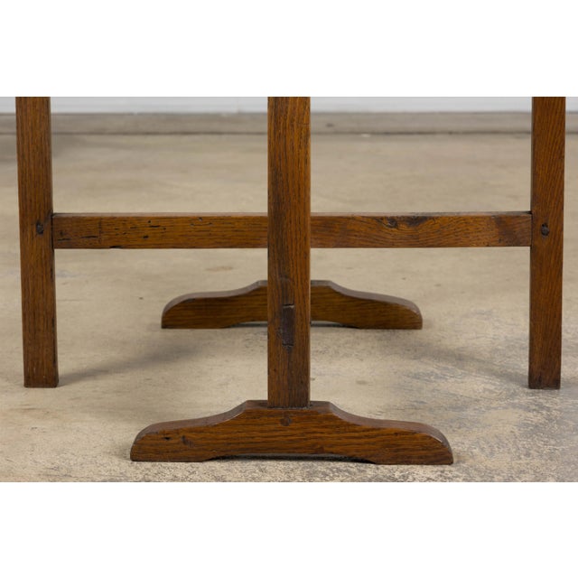 Antique Country French Farmhouse Oval Oak Vendange Wine Tasting Table For Sale - Image 10 of 11