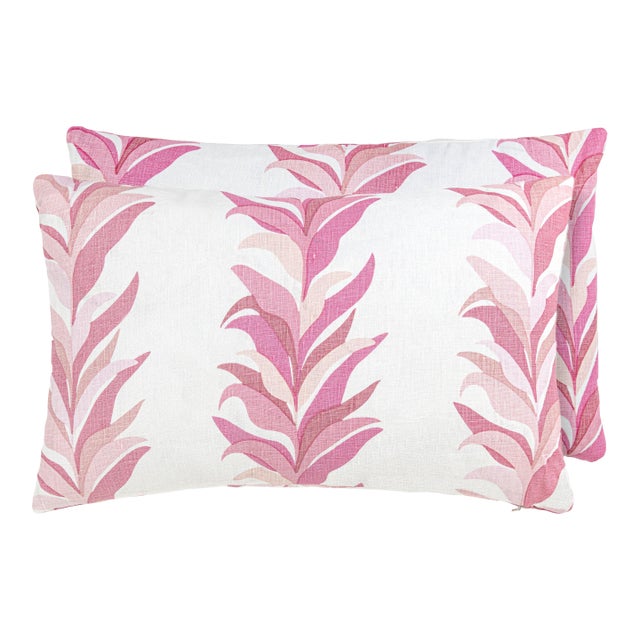 The House Of Scalamandré Chira Island Lumbar Pillow In Azalea For Sale