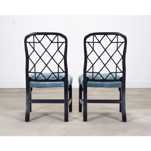 Set of Eight Chinese Chippendale Dining Chairs by Hickory Chair For Sale - Image 17 of 18