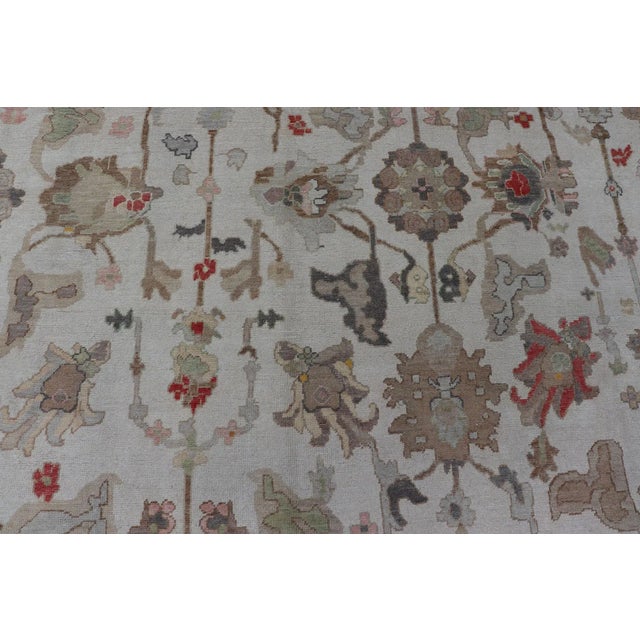 Textile Over-Sized Oushak Turkish Rug With Large Scale Sub Geometric Design For Sale - Image 7 of 13