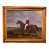 19th Century Equestrian Oil on Canvas For Sale