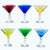 Luxury at its finest, set of 6 high-end glasses in multi-colored crystal by Baccarat. The pure and clean bowl contrast...