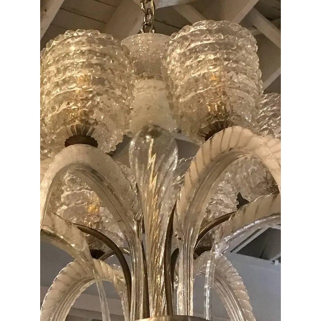 1950s Italian Mid-Century Murano Glass Chandelier by Barovier E Toso For Sale - Image 5 of 9