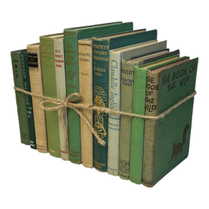 Decorative Books - Vintage Ivy Cream Book Bundle - 1 Foot of Green Books