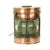 Large antique ship's lantern (masthead lantern) made of copper and brass with a glass Fresnel lens; converted to...