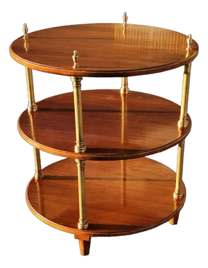 Vintage Alfred Assid English Campaign Style Three-Tiered Stand