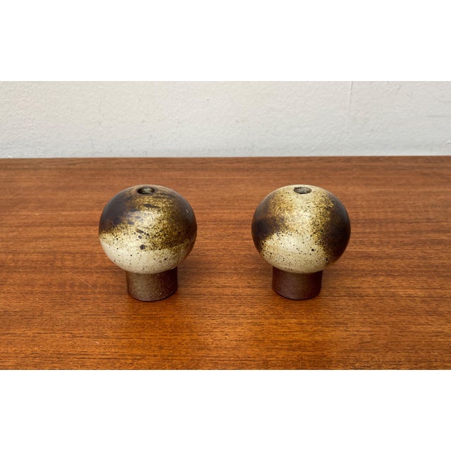 Mid-Century Minimalist Danish Studio Pottery Vase, 1960s, Set of 2, in Very Good conditions. Designed 1960 to 1969