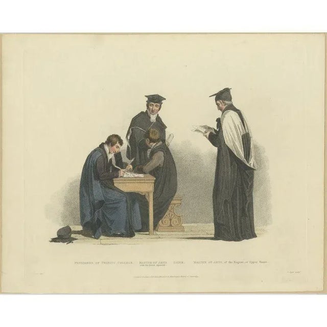 Antique print titled 'Pensioner of Trinity College - Master of Arts - Sizer - Master of Arts, of the regent, or Upper...