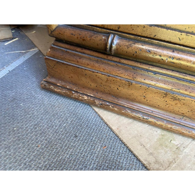 Sligh-Lowry Furniture Co. Vintage Mid Century Modern Hollywood Regency Faux Bamboo Campaign Executive Desk by Sligh Furniture For Sale - Image 4 of 12