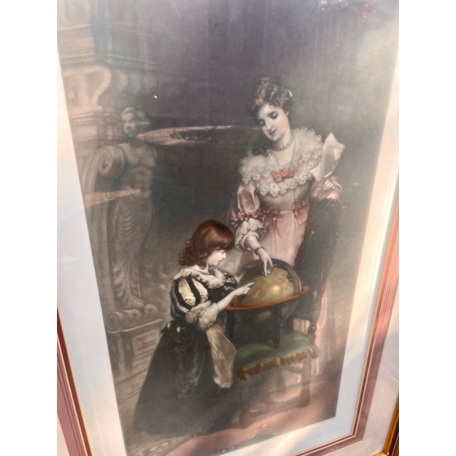 1920s 1920s Framed English Lithograph of Mother and Child For Sale - Image 5 of 7