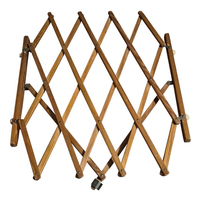 Mid Century Modern Adjustable Wood Child/Pet Gate For Sale