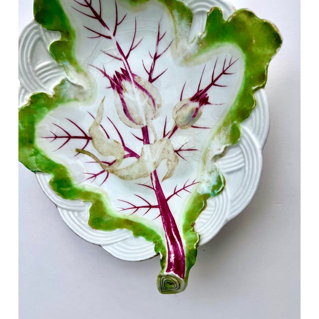 Mid 18th Century Chelsea Porcelain Trompe-L’Oeil Leaf Dish, Radish Plate Circa 1755 For Sale - Image 5 of 16