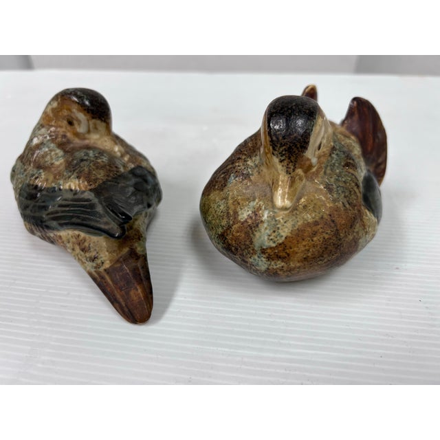 Design Plus Gallery presents a This charming pair of Vintage Japanese Otagiri ceramic Mandarin duck figurines features a...