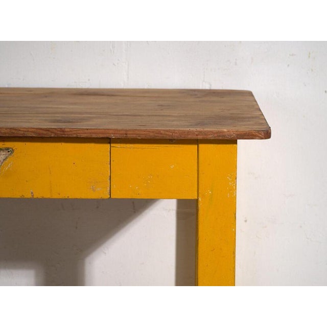 Vintage Painted Kitchen Table in Pine Wood, Central Europe, 1920 For Sale - Image 6 of 11