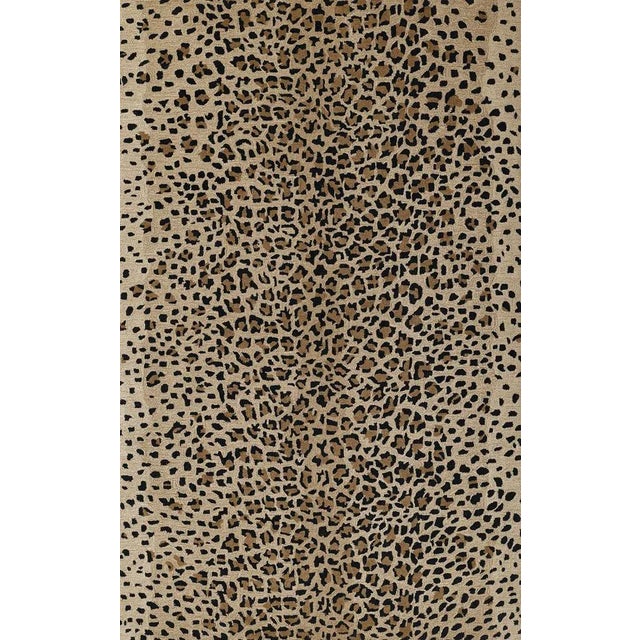 Erin Gates by Momeni Woodland Leopard Beige Hand Tufted Wool Area 2'6" X 8' Runner For Sale - Image 10 of 10