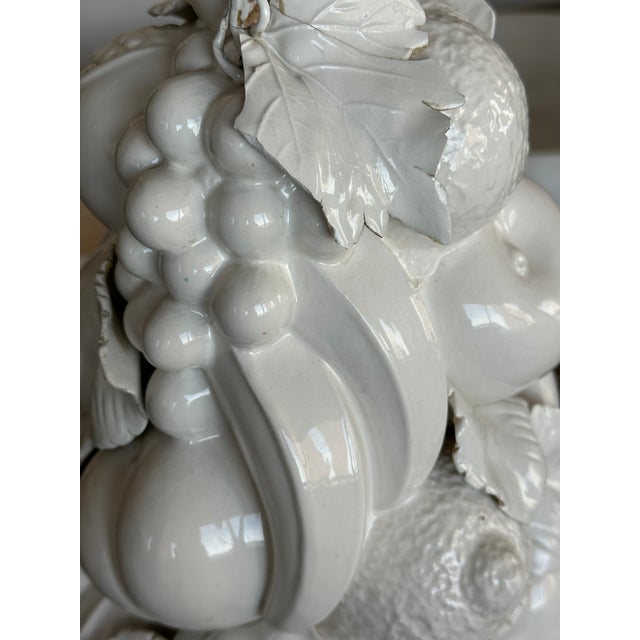 Vintage Italian White Porcelain Fruit Topiary / Centerpiece For Sale In Chicago - Image 6 of 7