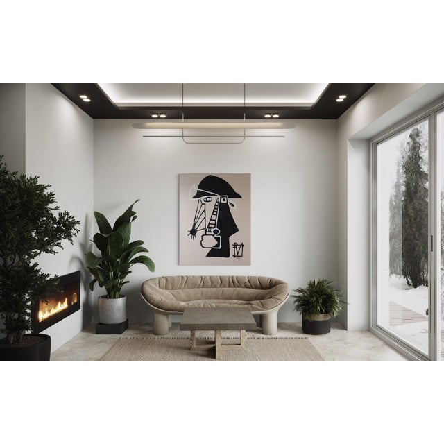 Beige Bodasca, Mon Picasso, Acrylic on Canvas For Sale - Image 8 of 14