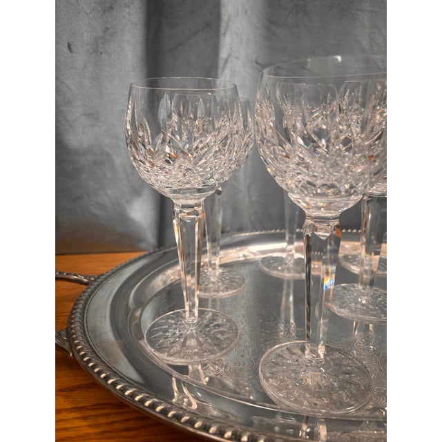 1970s Waterford Crystal Lismore Wine Glasses Goblets Set of 9 Signed Cut Crystal For Sale In Sacramento - Image 6 of 7