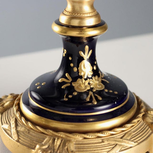 Metal Porcelain and Gilded Bronze Vases For Sale - Image 7 of 11