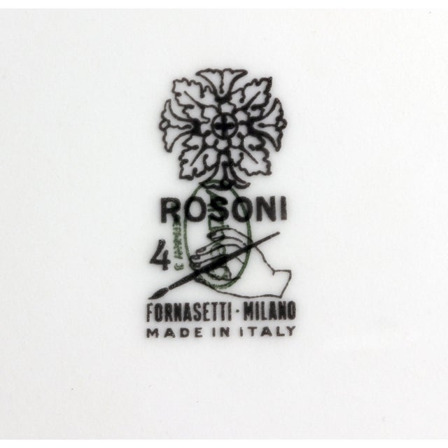 Vintage Set of Six Piero Fornasetti Porcelain Rosoni Pattern Plates Depicting Rosettes For Sale In Philadelphia - Image 6 of 10