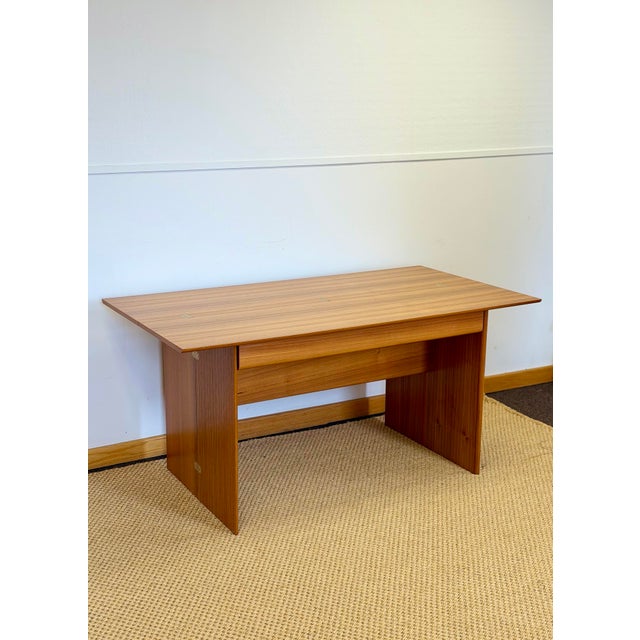 Brown 1970s Scandinavian Convertible Modern Teak Console Table Desk For Sale - Image 8 of 14