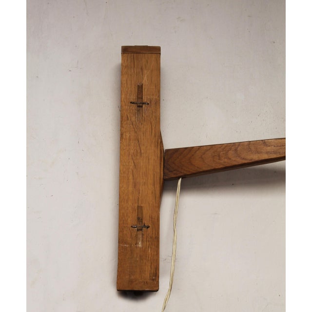 Mid-Century Wooden and Opaline Glass Wall Light, Czechoslovakia, 1960s For Sale - Image 10 of 11