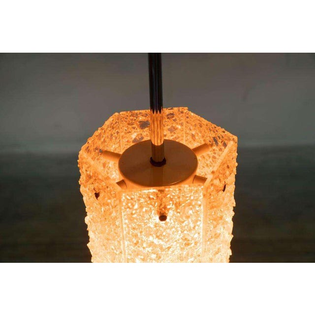 Vintage Hexagon Glass Hanging Lamp, 1970s For Sale - Image 15 of 18
