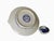 Beautifully painted and crafted with skilled hands. Deep blue raised what resembles up-side-down hearts with a scene on...