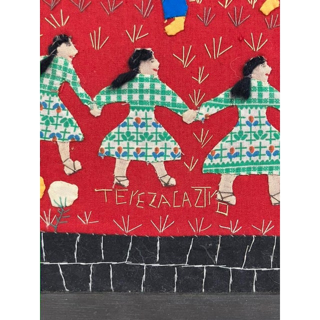Tereza Laztiko – Signed Mexican Appliqué Folk Art Village Scene For Sale - Image 10 of 12